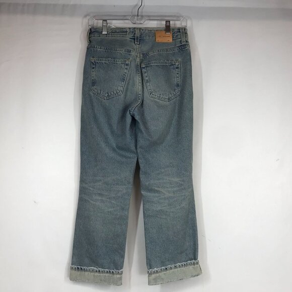 AG-ED ADRIANO GOLDSCHMIED - WOMEN'S 25 -BLUE DENIM 100% COTTON CUFFED HEM PANTS - Picture 4 of 10